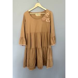 JDL Collection de VeteMenTs Women's Brown Floral Dress - Medium